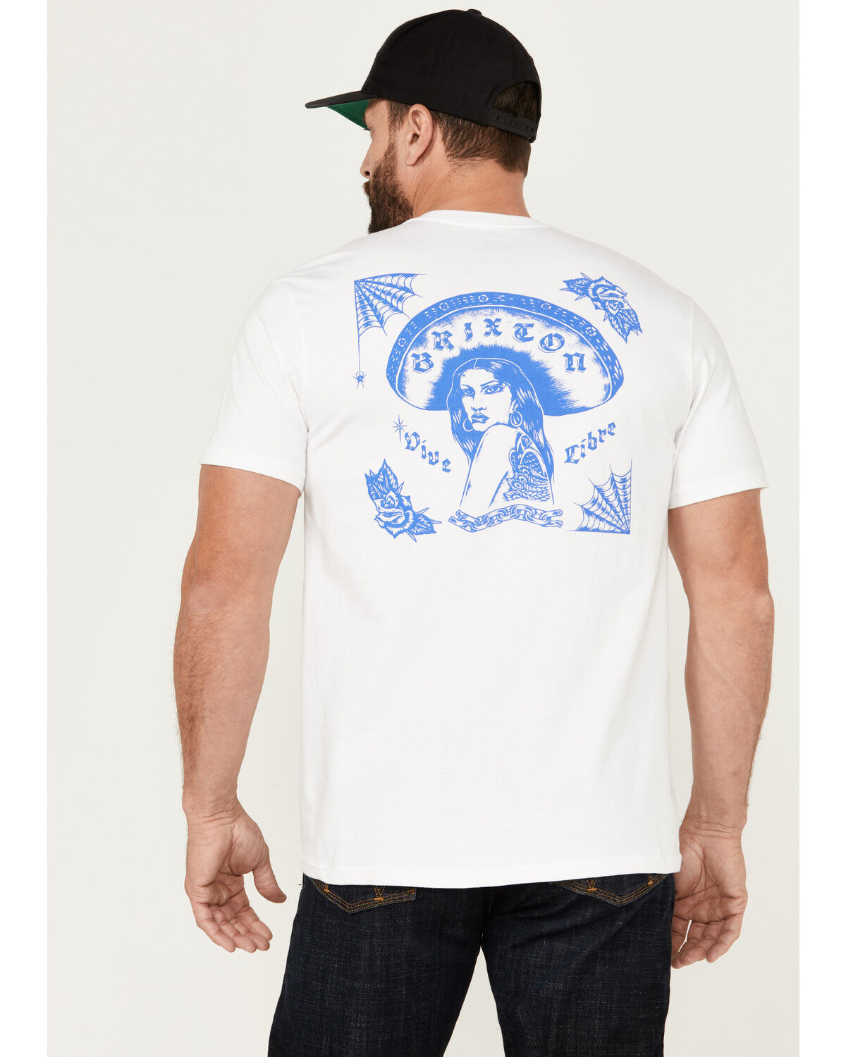 Image #1 - Brixton Men's Vive Libre Short Sleeve Graphic T-Shirt, White, hi-res