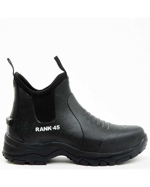 Image #2 - RANK 45® Women's Rubber Ankle Work Boots - Round Toe, Black, hi-res