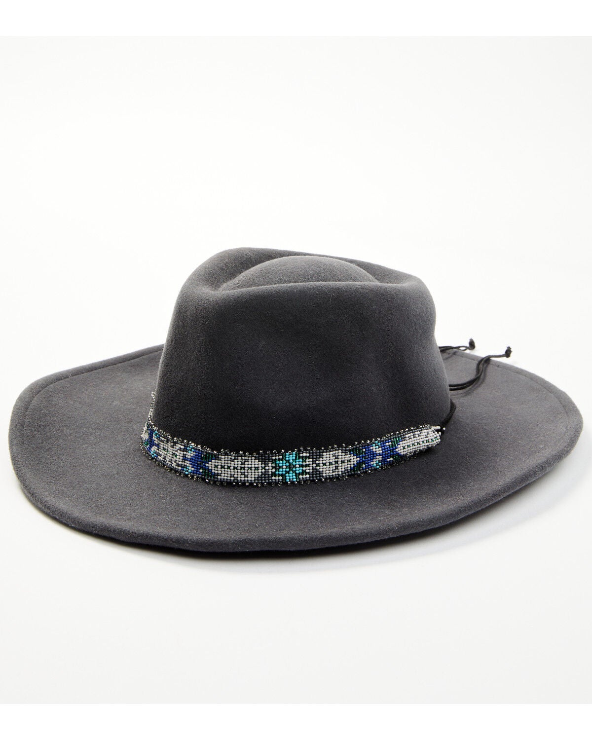 Nikki Beach Women's Wynter Rancher Felt Western Fashion Hat, Grey, hi-res