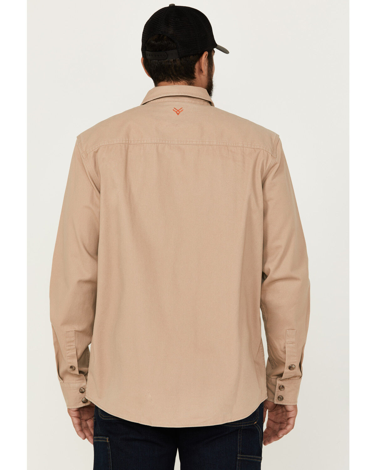 Image #4 - Hawx Men's All Out Woven Solid Long Sleeve Snap Work Shirt - Tall, Khaki, hi-res