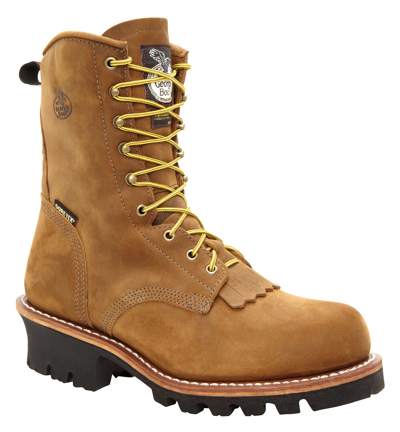 Georgia Boot Men's Insulated Gore-Tex Waterproof Logger Work Boots - Steel Toe, Saddle Tan, hi-res