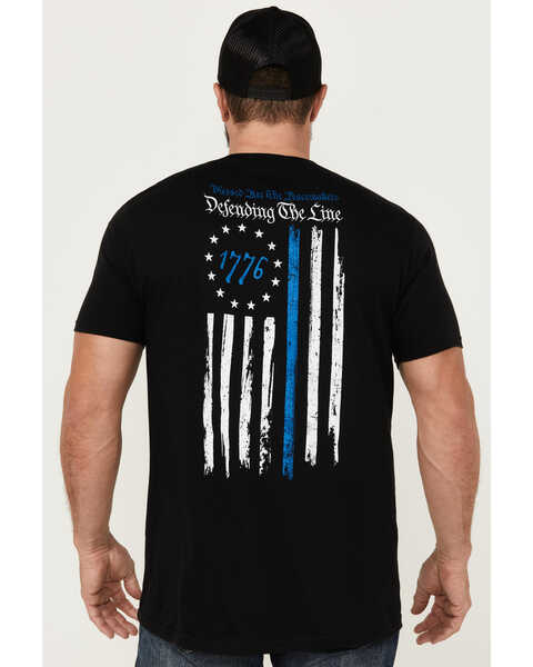 Image #1 - Howitzer Men's Defending The Line Short Sleeve Graphic T-Shirt , Black, hi-res