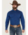 Image #1 - Roper Men's Amarillo Solid Long Sleeve Button-Down Western Shirt, Blue, hi-res