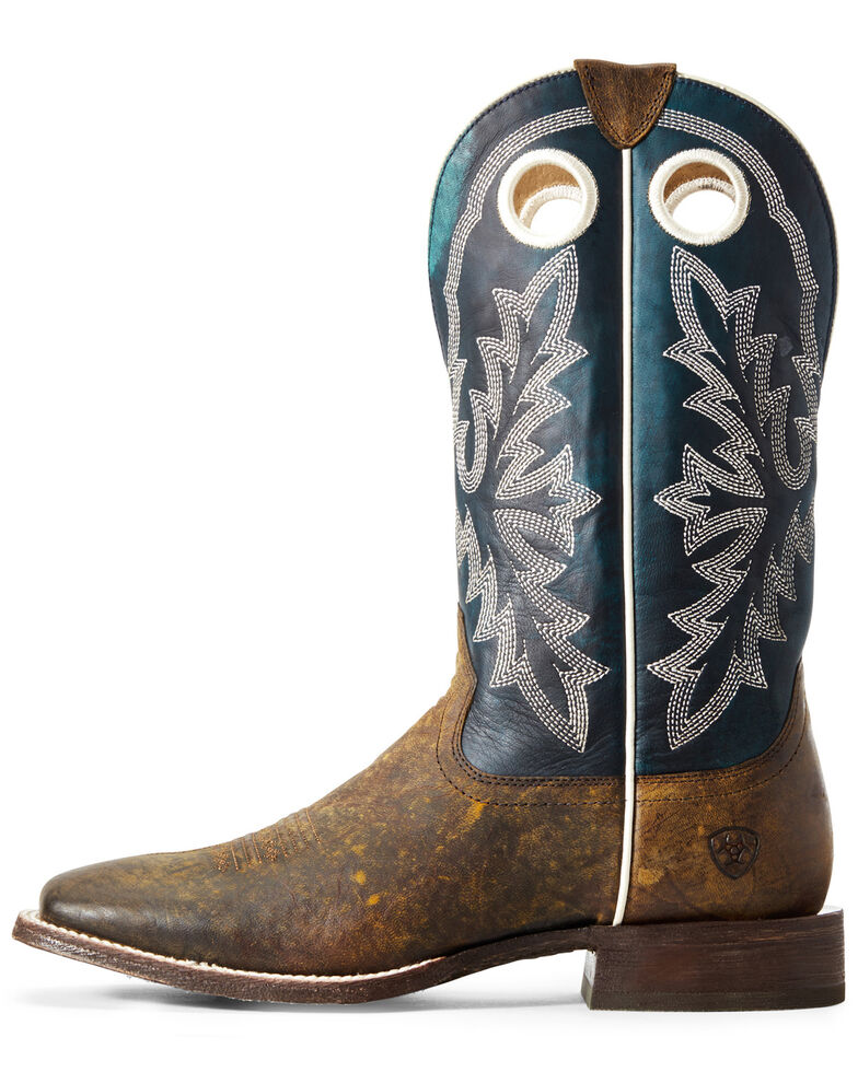 Ariat Men's Circuit Woodsmoke Western Boots - Wide Square Toe, Brown/blue, hi-res