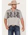 Image #1 - RANK 45® Men's Sunfisher Chest Stripe Short Sleeve Polo Shirt , Grey, hi-res