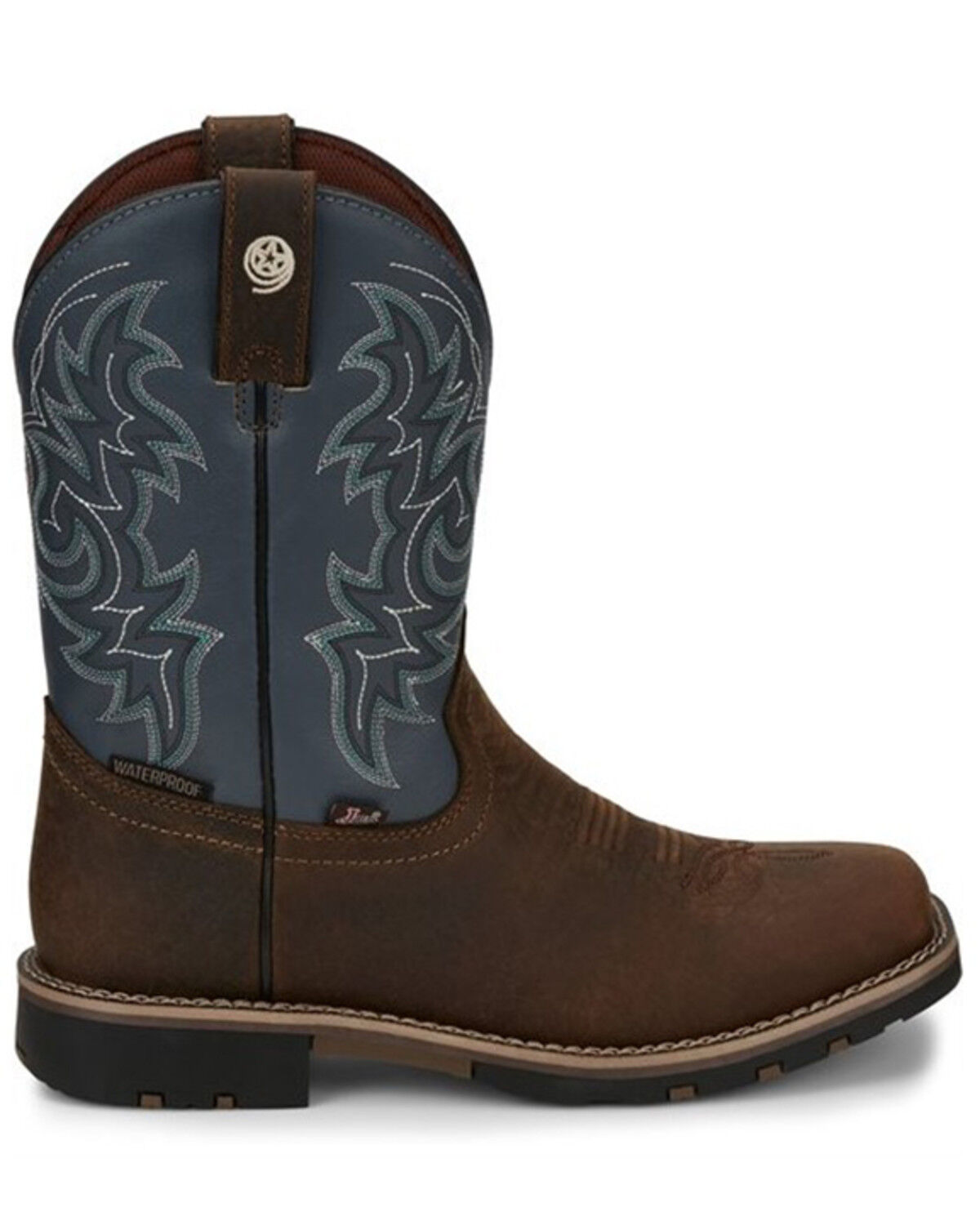 Image #2 - Justin Men's Waterproof Western Work Boots - Soft Toe, , hi-res