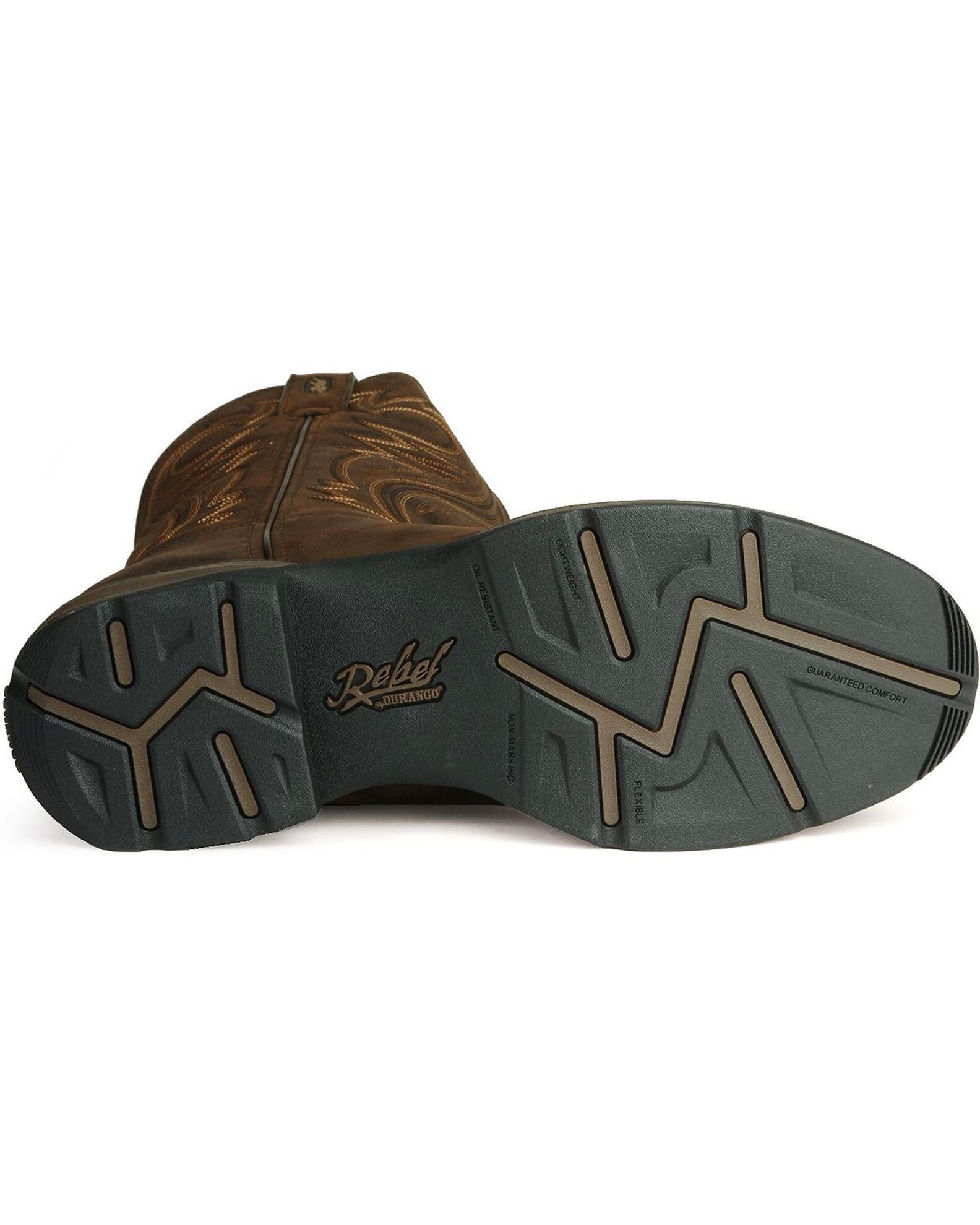 Image #5 - Durango Rebel Men's Pull On Western Performance Boots - Round Toe, Chocolate, hi-res