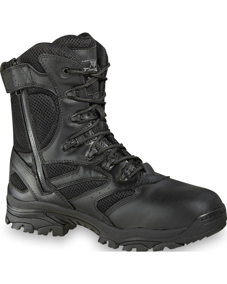 Thorogood Men's Deuce 8" Waterproof Side Zip Work Boots, Black, hi-res