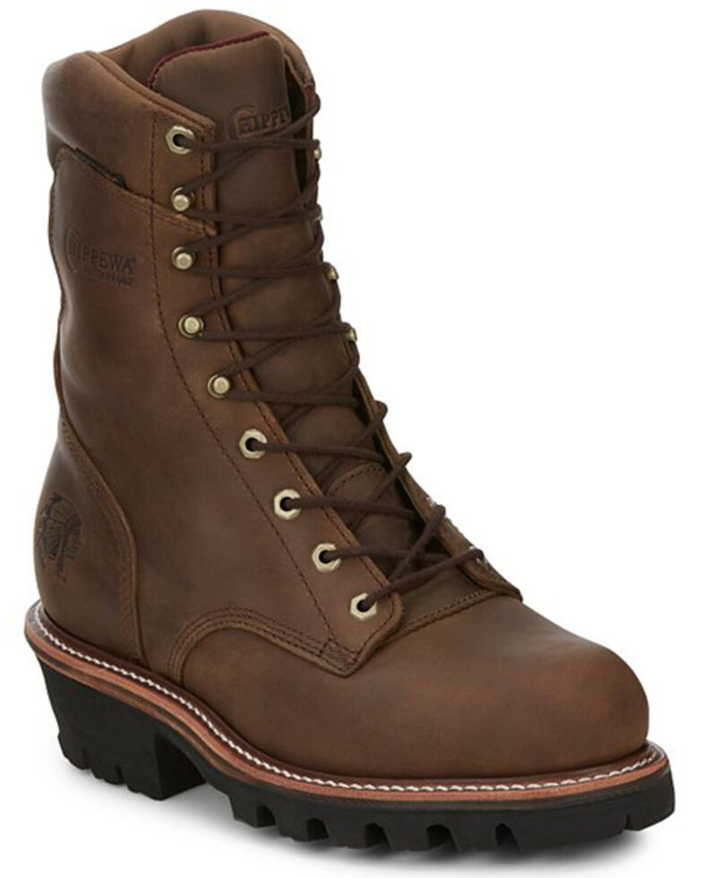 Chippewa Men's Tan Waterproof Logger Work Boots Steel Toe Country