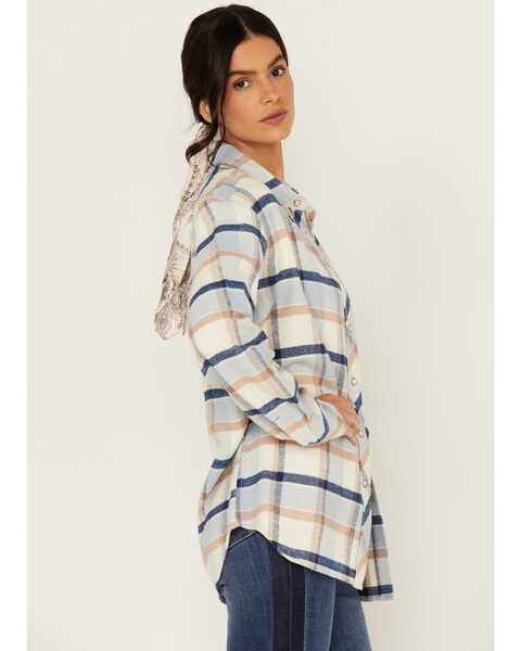 Idyllwind Women's Plaid Print Rendon Flannel Shirt, Blue, hi-res