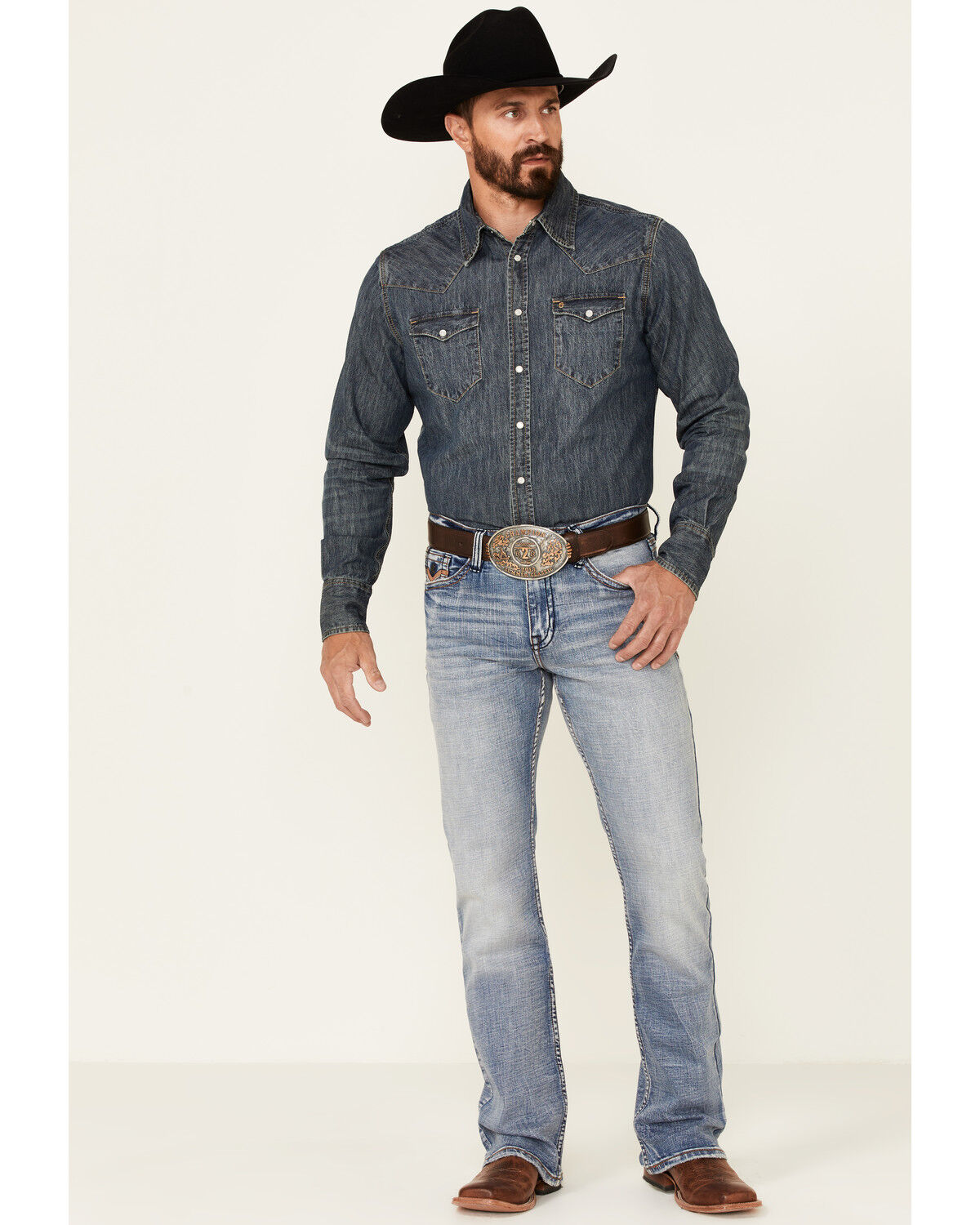 Image #1 - Cody James Core Men's Holt Medium Wash Stretch Slim Bootcut Jeans, Blue, hi-res