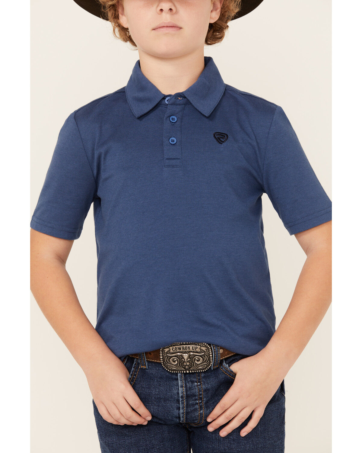 Image #3 - Rock & Roll Denim Boys' Short Sleeve Polo Shirt, Blue, hi-res