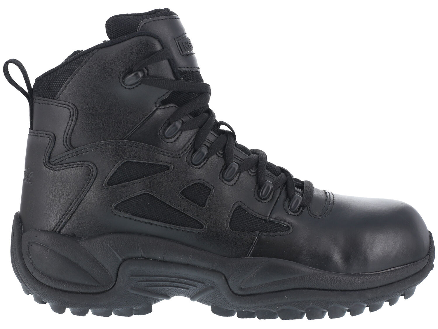 Image #3 - Reebok Men's Stealth 6" Lace-Up Side Zip Work Boots - Composite Toe, Black, hi-res