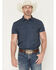 Image #1 - RANK 45® Men's Wind River Geo Print Short Sleeve Snap Performance Western Shirt, Navy, hi-res