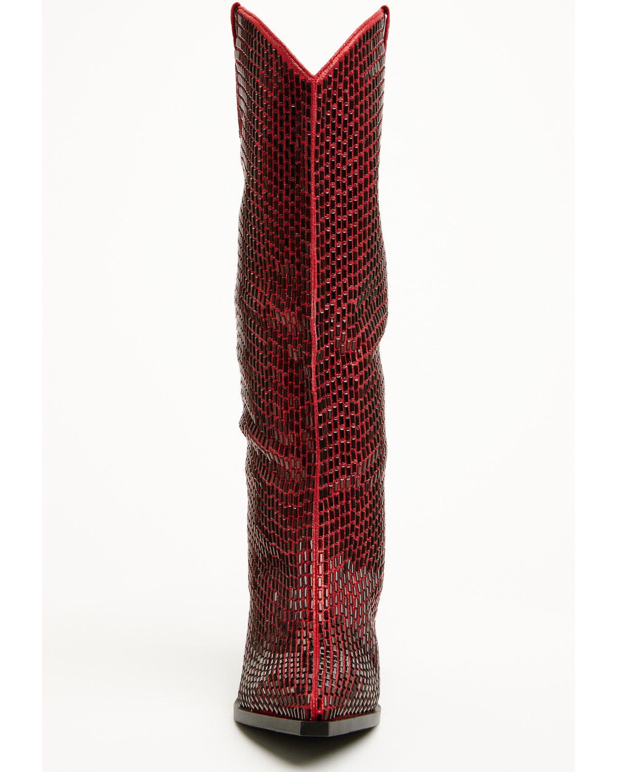 Image #5 - Azalea Wang Women's Driven Tall Western Boots - Snip Toe, Red, hi-res