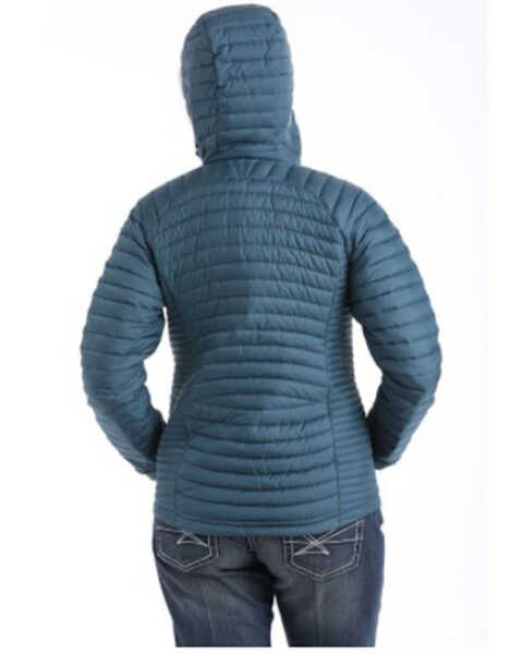 Cinch Women's Midweight Hooded Quilted Down Jacket , Teal, hi-res