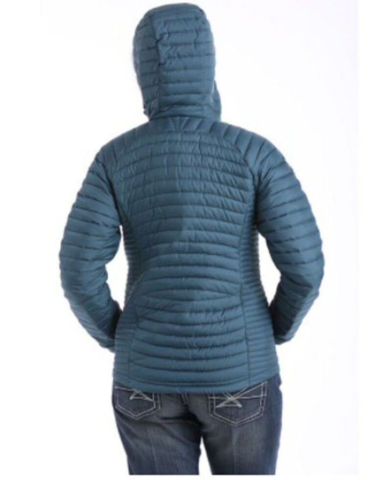 Cinch Women's Teal Mid-Weight Hooded Quilted Down Jacket , Teal, hi-res