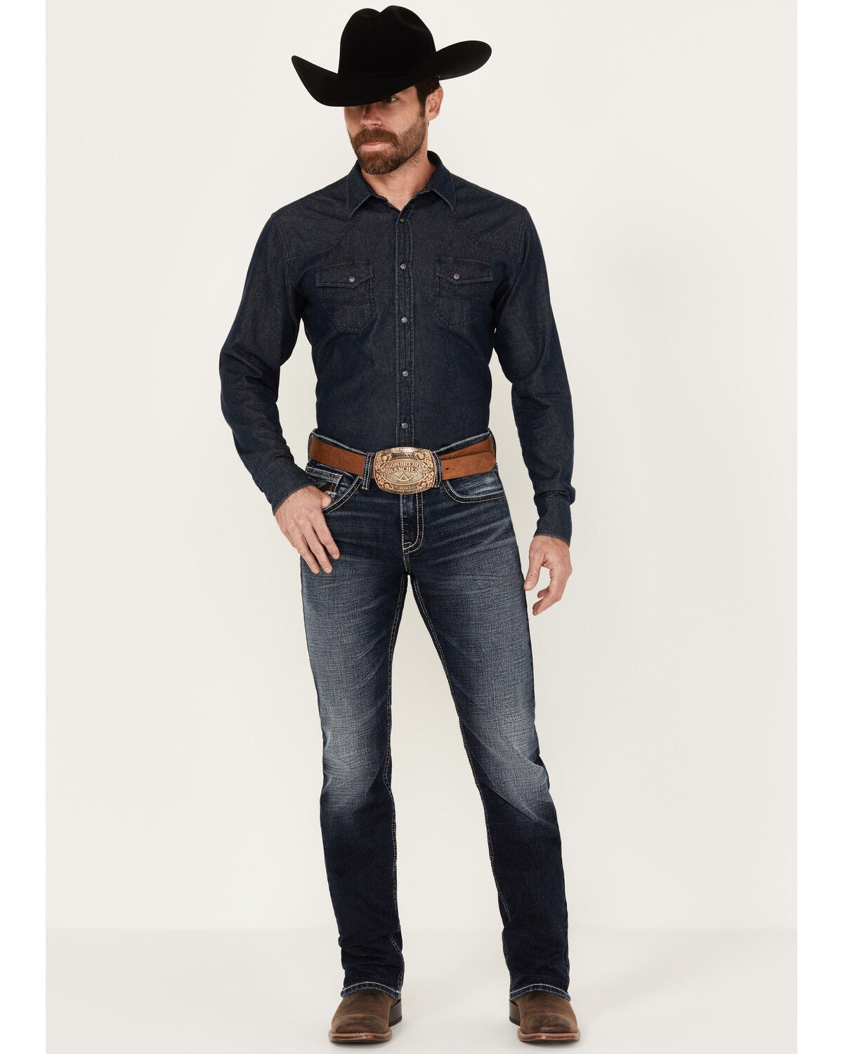 Cody James Men's Moonbeam Wash Jackson Slim Straight Stretch Denim Jeans, Dark Wash, hi-res