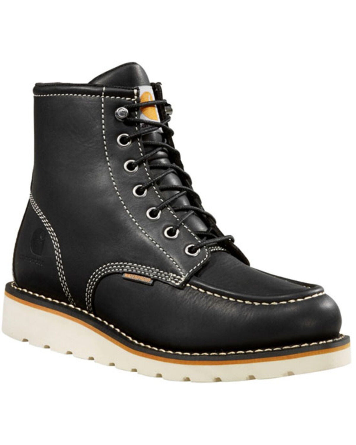 Carhartt Women's Black Wedge Sole Waterproof Work Boots - Soft Toe, Black, hi-res