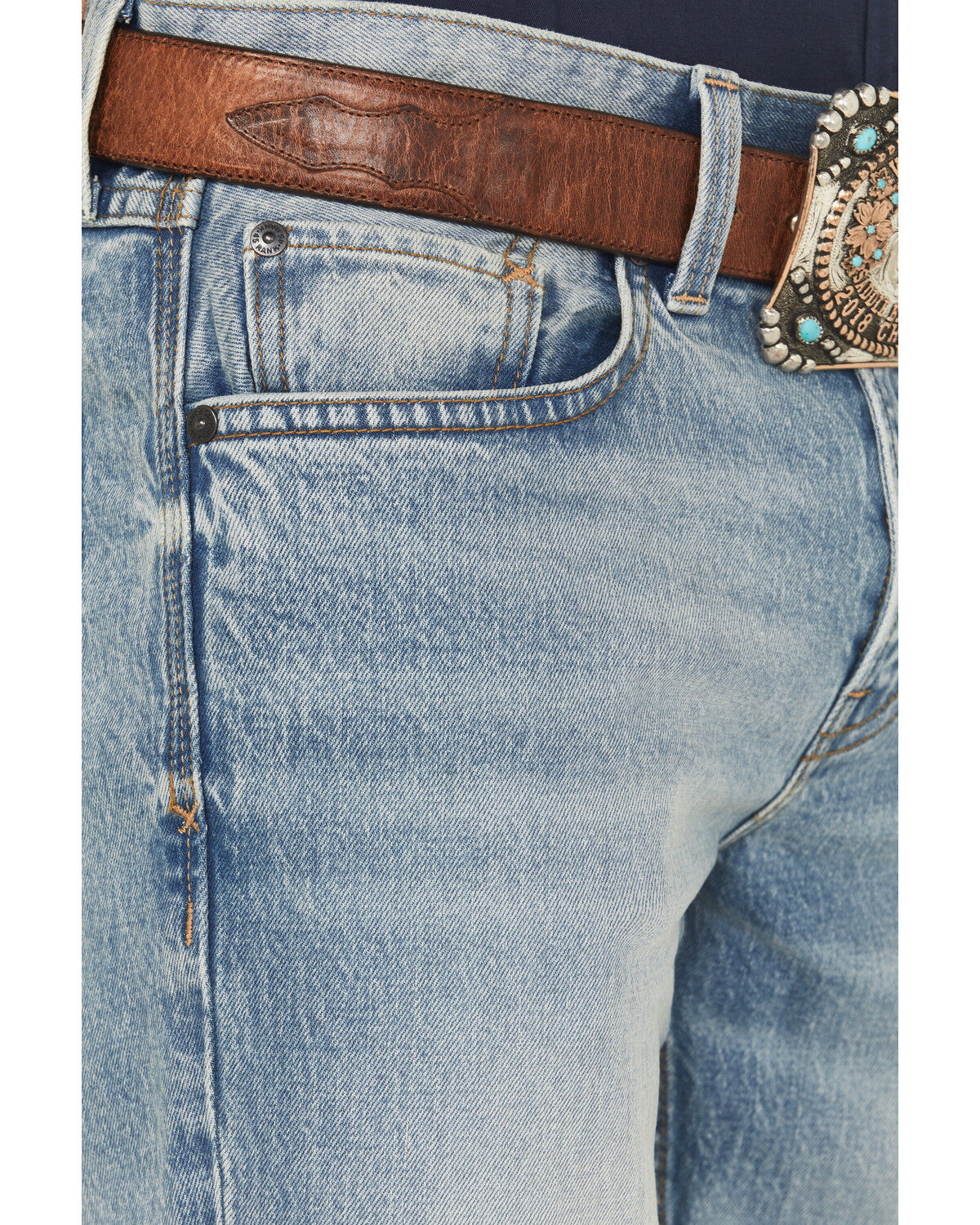 Image #2 - RANK 45® Men's Light Wash Bunker Slim Straight Stretch Denim Jeans, Light Wash, hi-res
