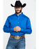 Cody James Core Men's Solid Performance Twill Long Sleeve Western Shirt , Blue, hi-res