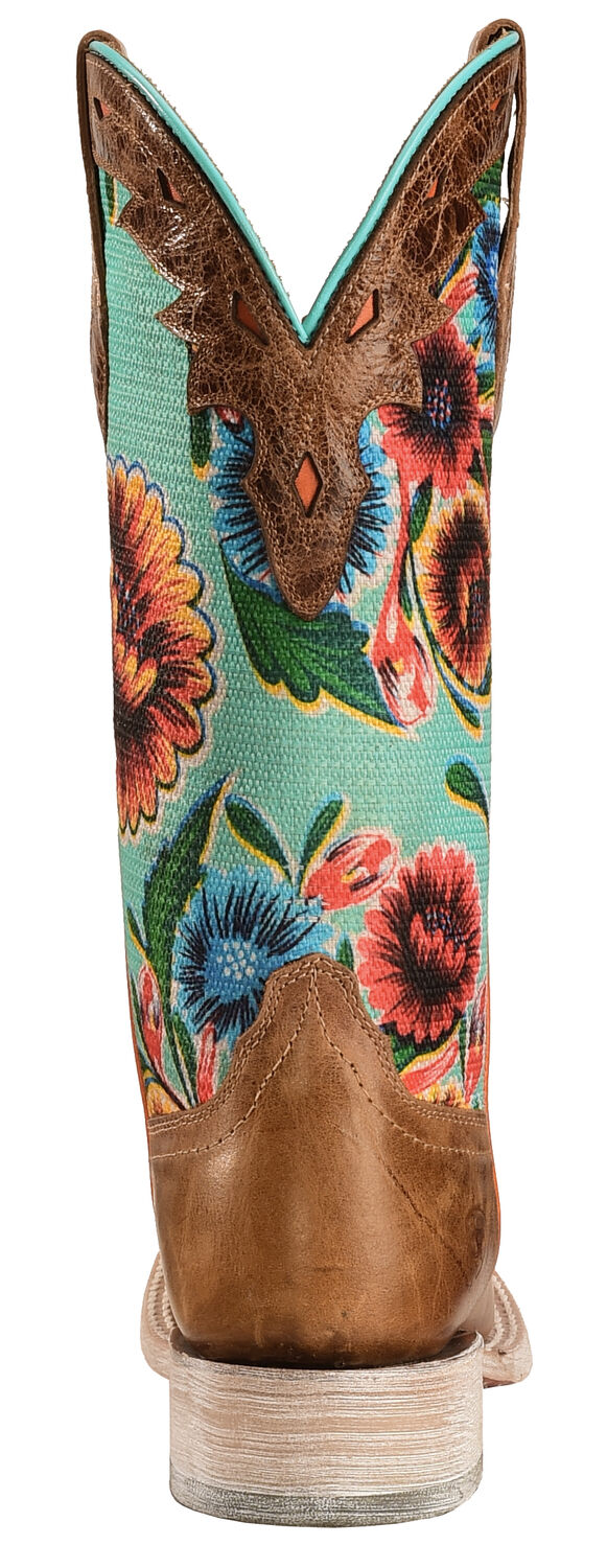 Image #7 - Ariat Women's Floral Textile Circuit Champion Western Boots - Broad Square Toe, Brown, hi-res