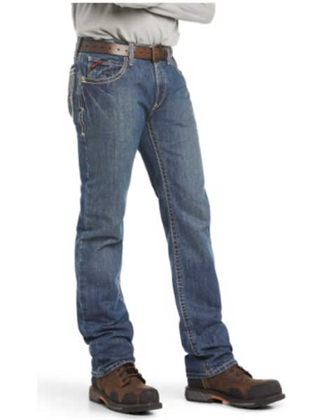 Ariat Men's Flame Resistant M4 Clay Low-Rise Bootcut Work Jeans, Denim, hi-res