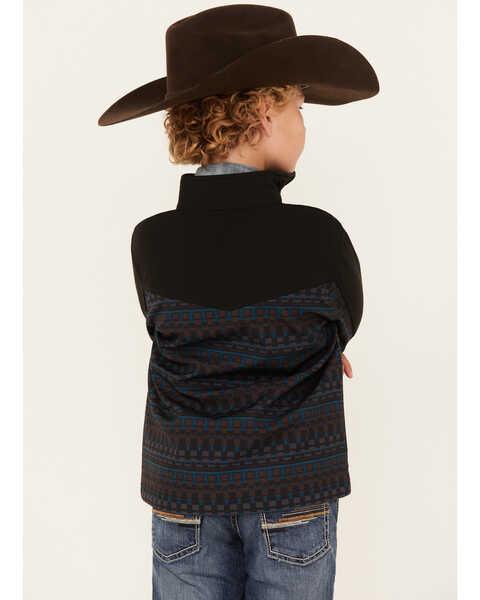 Image #4 - Cody James Boys' Color Block Pattern Softshell Jacket , Black, hi-res