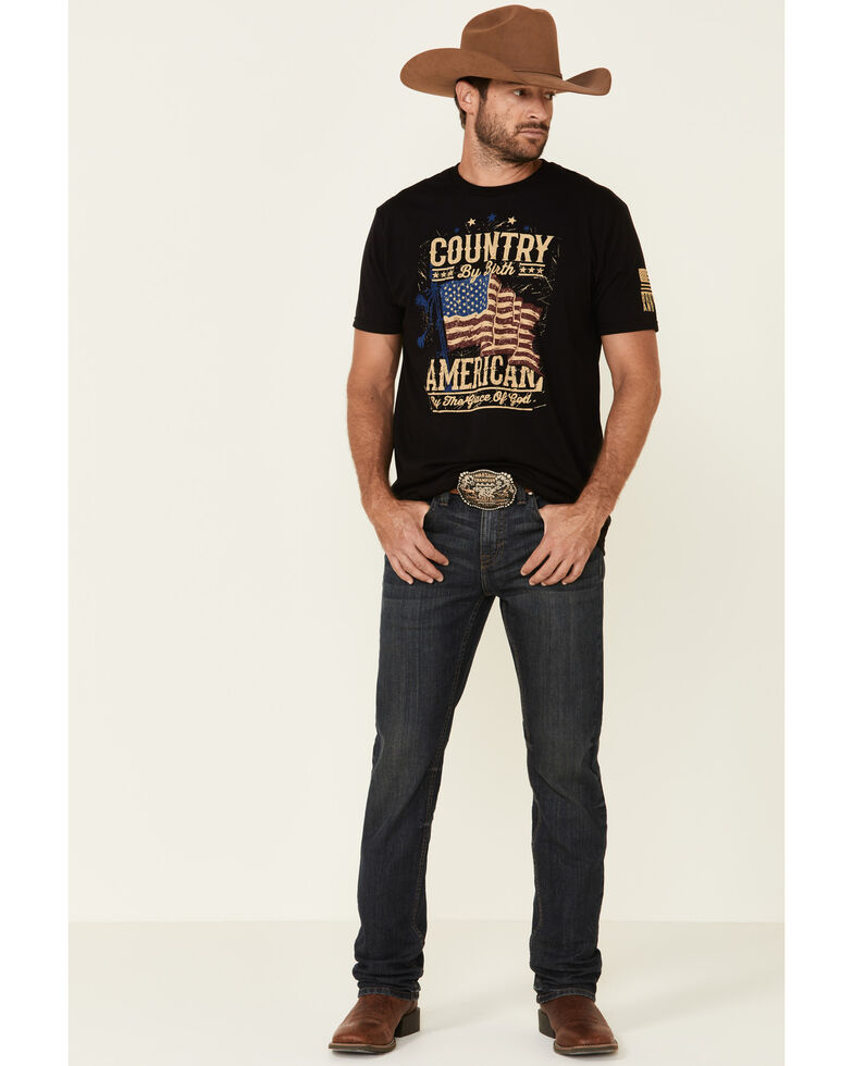 Brothers & Arms Men's Country By Birth Graphic T-Shirt , Black, hi-res
