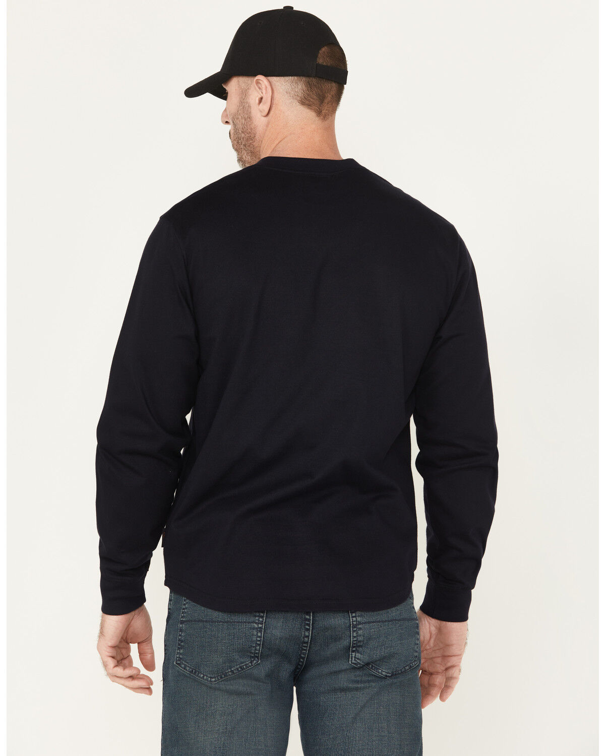 Image #4 - Hawx Men's FR Long Sleeve Pocket Henley - Big & Tall, Navy, hi-res