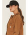 Image #2 - Carhartt Women's Rugged Flex&reg; Loose Fit Canvas Chore Jacket, Brown, hi-res