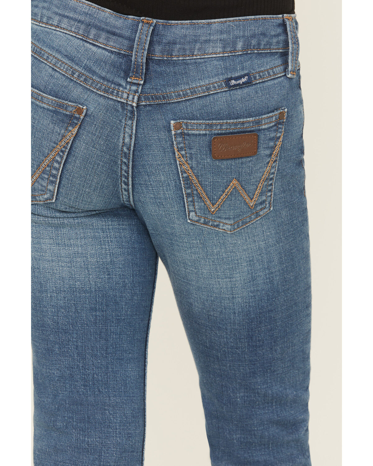 Image #4 - Wrangler Girls' Medium Wash Lia Bootcut Stretch Denim Jeans, Blue, hi-res