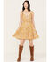 Image #1 - Wild Moss Women's Smocked Waist Cami Dress, Mustard, hi-res