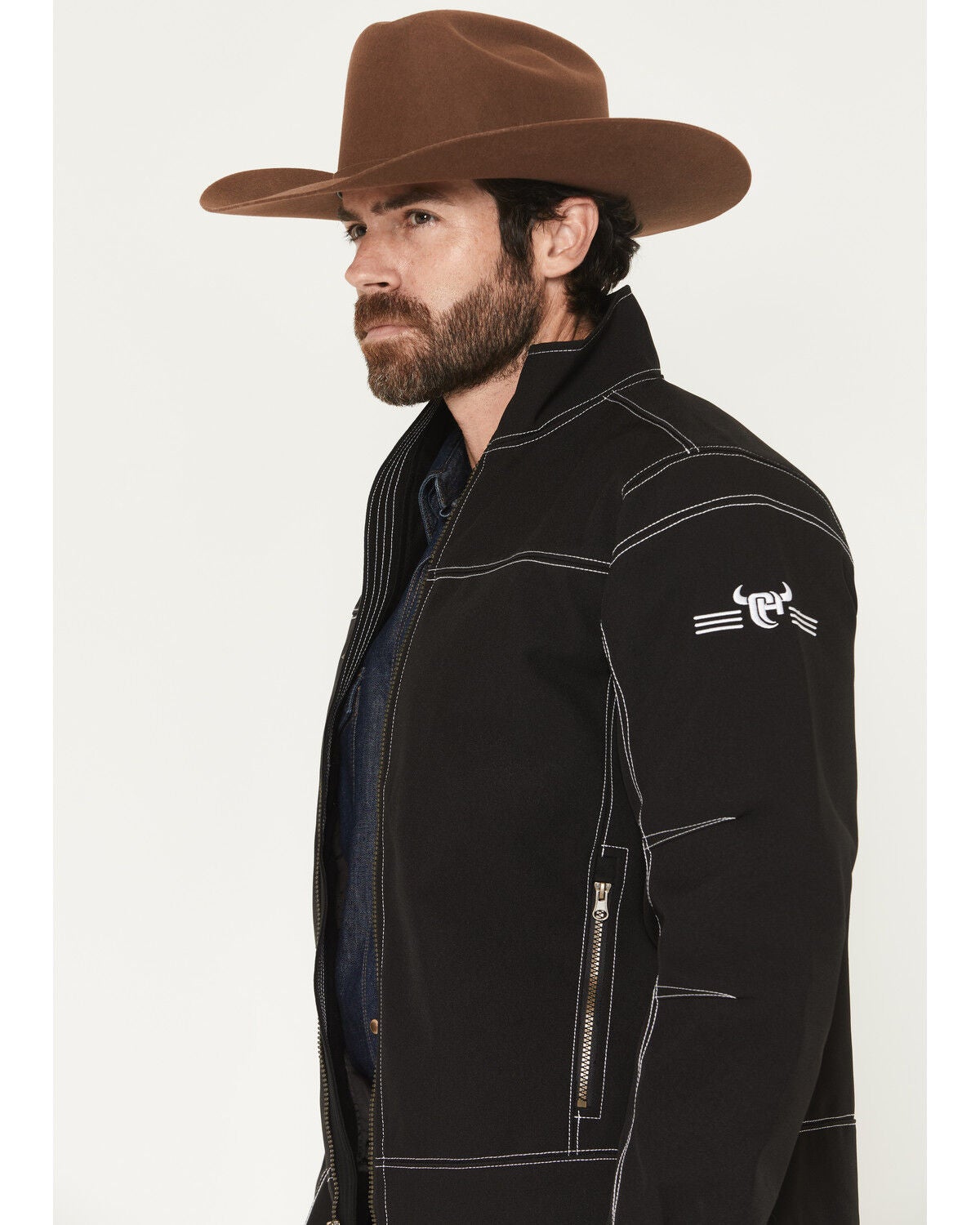 Image #2 - Cowboy Hardware Men's Woodsman Softshell Jacket, Black, hi-res