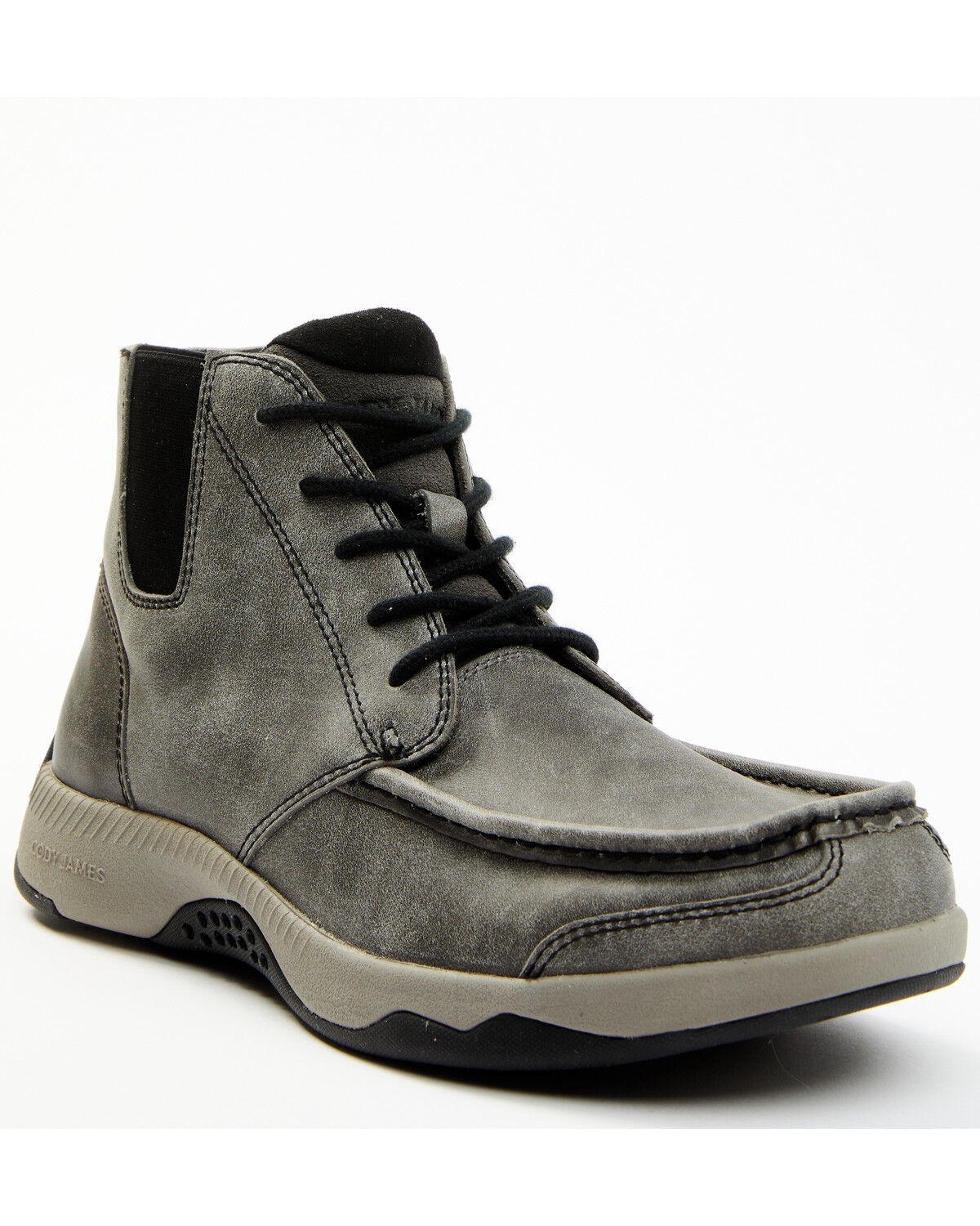 Image #1 - Cody James Men's Trusted Glacier Lace-Up Casual Chelsea Boots - Moc Toe, Grey, hi-res