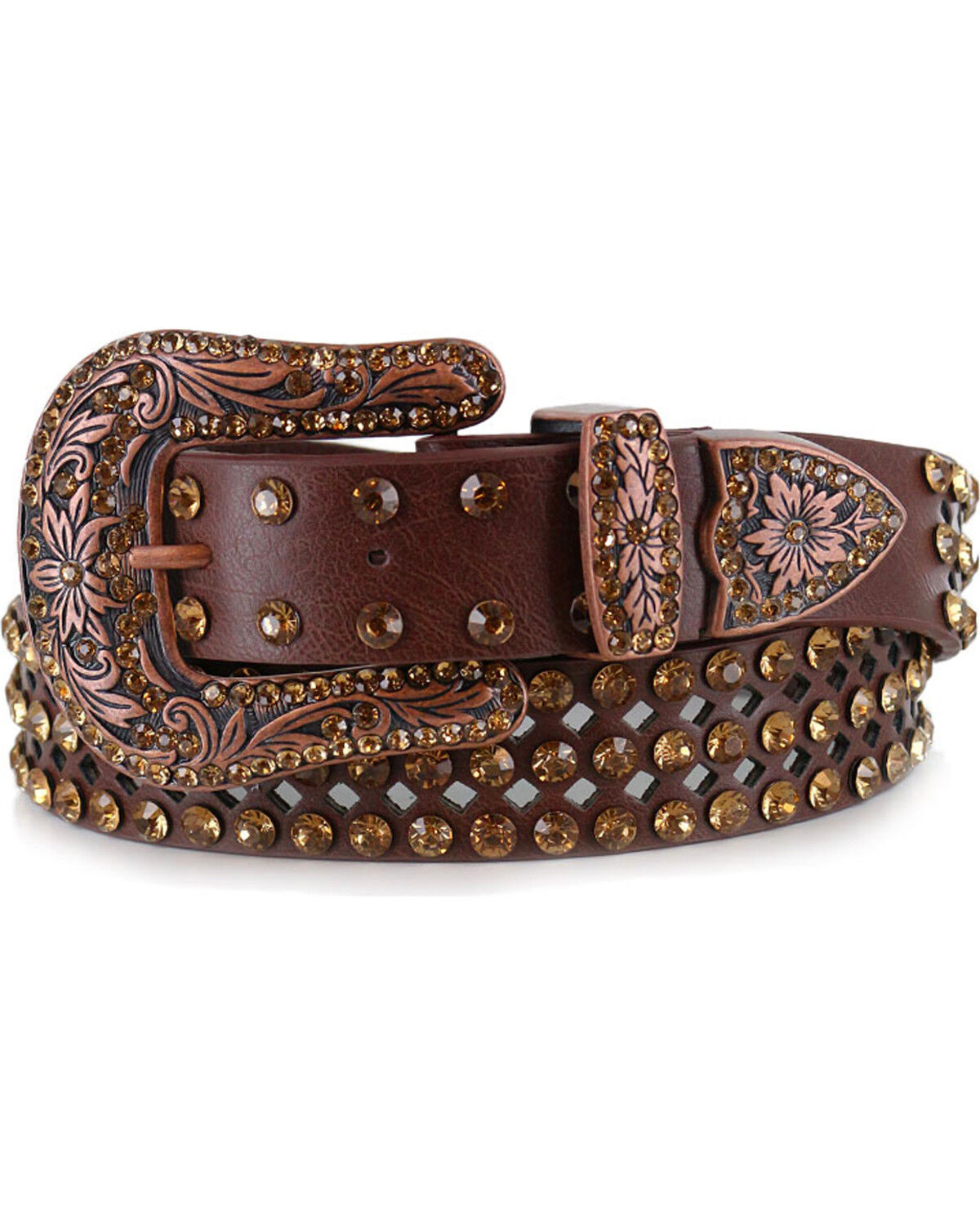 Image #1 - Shyanne Women's Bling Belt, Brown, hi-res