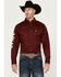 Image #2 - Ariat Men's Team Logo Twill Fitted Long Sleeve Button-Down Western Shirt, Burgundy, hi-res