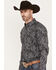 Cody James Men's Cassidy Paisley Button Down Long Sleeve Western Shirt, Black, hi-res