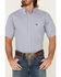Cowboy Hardware Men's Two Tone Geo Print Short Sleeve Button Down Western Shirt , Turquoise, hi-res