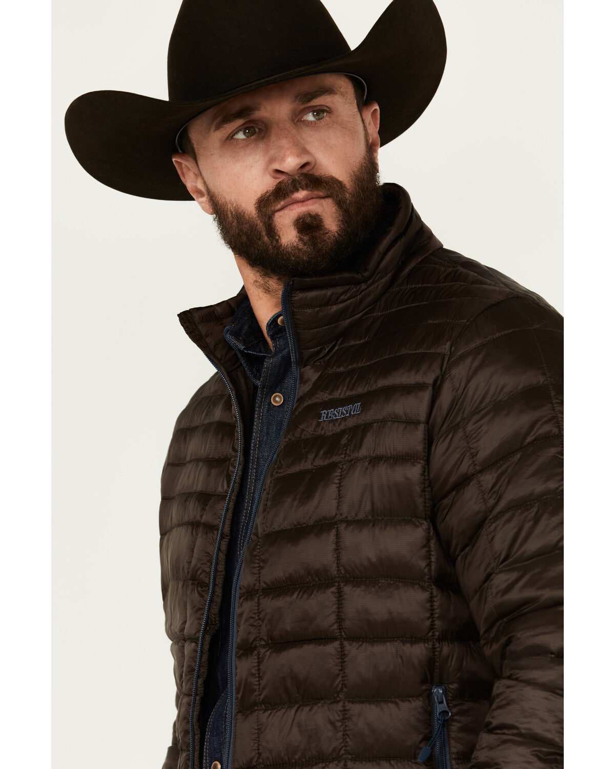 Resistol Men's Solid Brown Cold Bloq Zip-Front Insulated Resistol Men's Solid Brown Cold Bloq Zip-Front Insulated