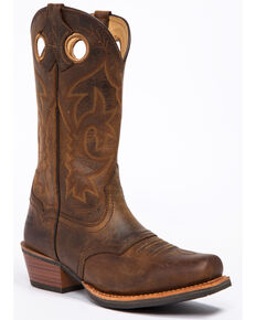 Cody James Men's West Stitch Western Work Boots - Square Toe, Dark Brown, hi-res
