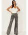 Image #1 - Wrangler Women's Wanderer Laser Acid Wash High Rise Distressed Flare Jeans, Black, hi-res