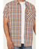 Image #3 - Brothers And Sons Men's Tehama Plaid Print Short Sleeve Button-Down Western Shirt, Brown, hi-res