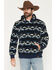 Image #1 - Rock & Roll Denim Men's Southwestern Print Berber Hooded Sweatshirt, Blue, hi-res