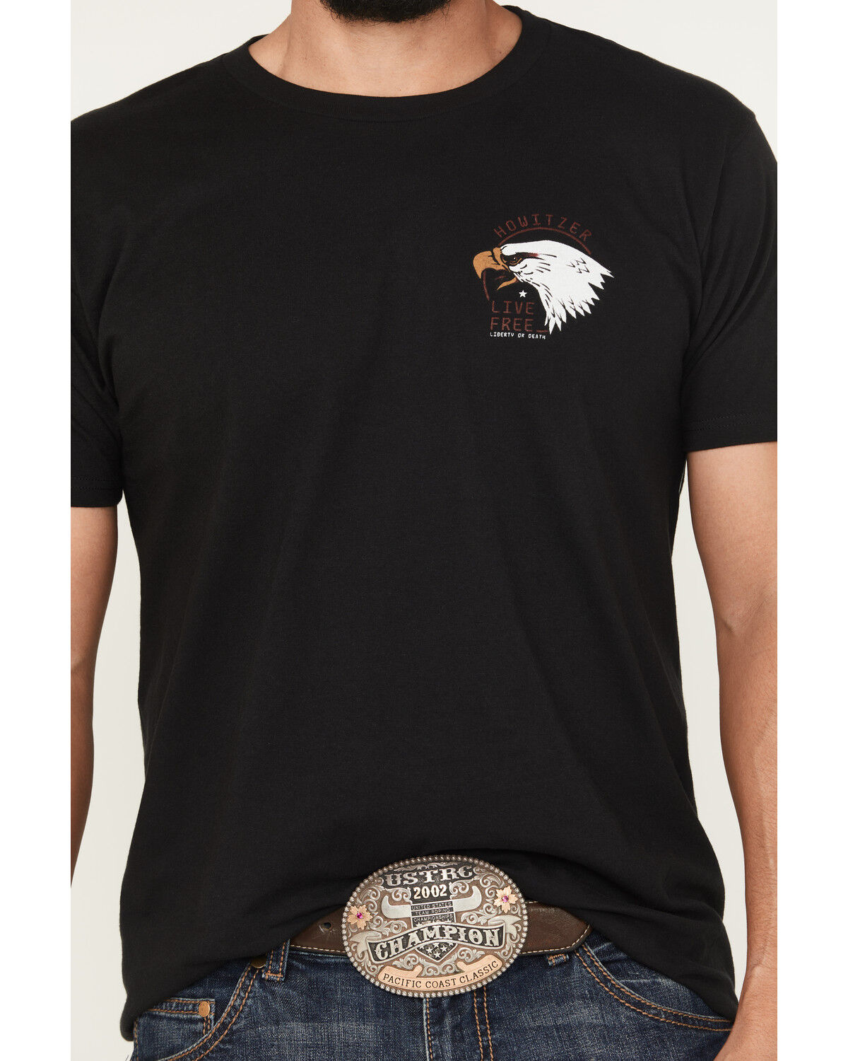 Image #3 - Howitzer Men's Dare Eagle Short Sleeve Graphic T-Shirt, Black, hi-res