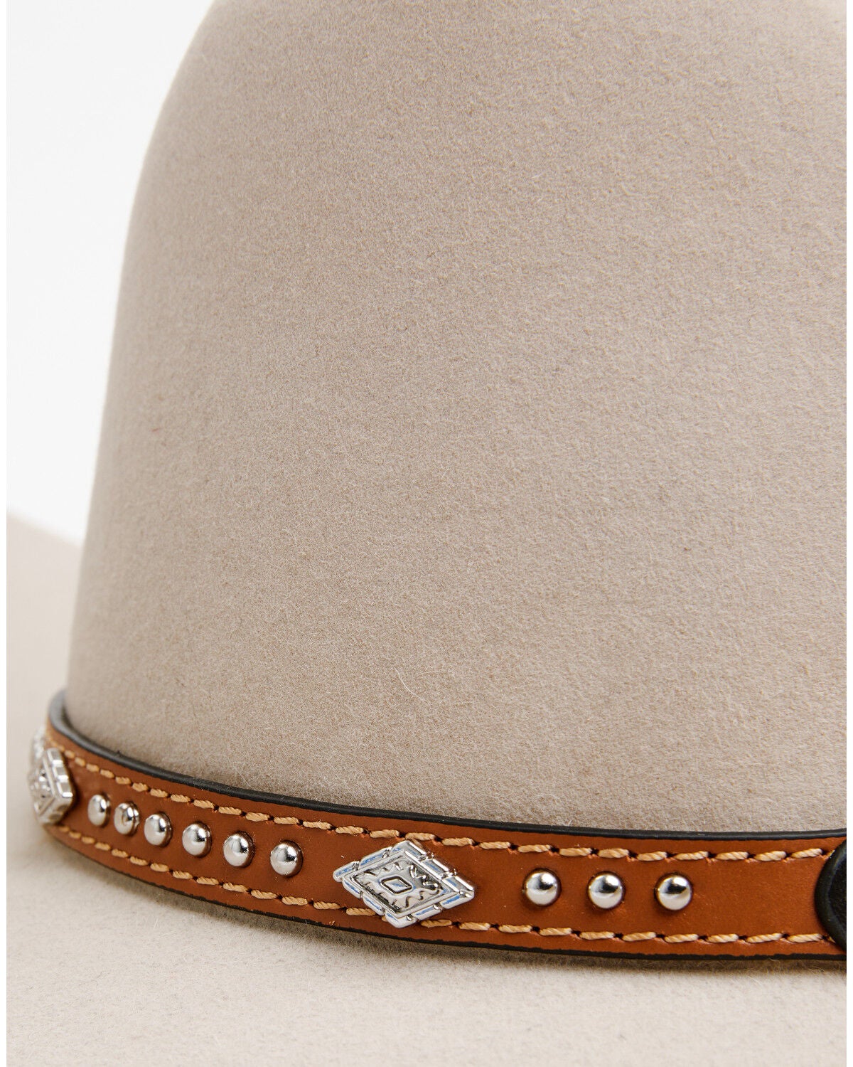 Image #2 - Cody James Silver Studs with Diamond Conchos Hat Band, Tan, hi-res