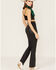 Image #3 - Double D Ranch Women's Bandit Leather Pant, Black, hi-res