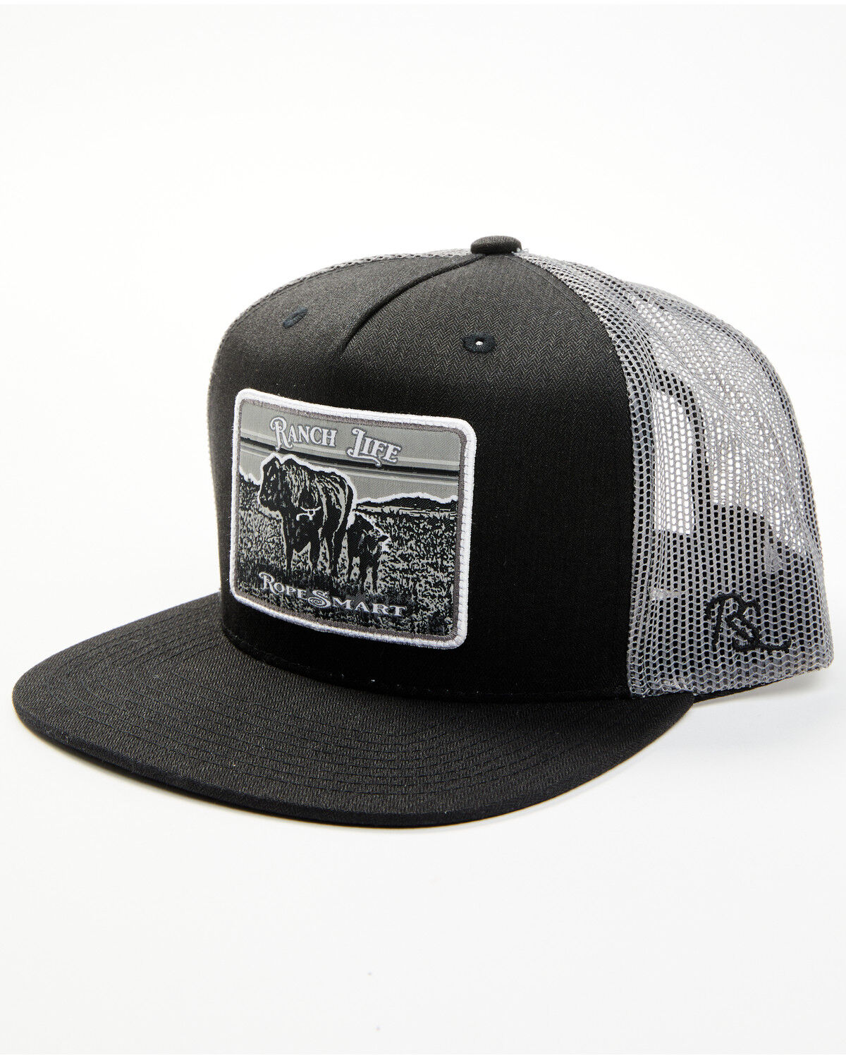 Image #1 - RopeSmart Men's Monochrome Ranch Life Trucker Cap, Black, hi-res