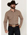 Image #1 - Blue Ranchwear Men's Euclid Plaid Print Long Sleeve Snap Western Shirt, Tan, hi-res