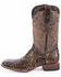 Image #3 - Tanner Mark Men's Hand Tooled Western Boots - Broad Square Toe, Brown, hi-res